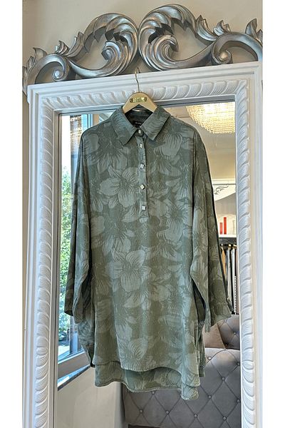 Invee Invee 7109 Floral Patterned Shirt - Khaki