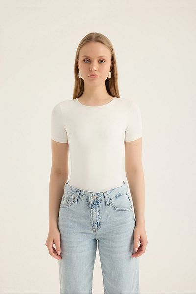 SEVİLEN Basic Body with Short Sleeves and Snaps
