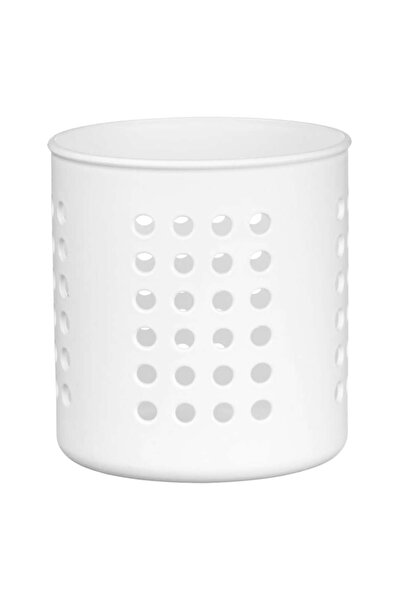 SHOPIENS Cutlery Drying Rack, Round, Plastic, White or Gray, 11.5x13 cm