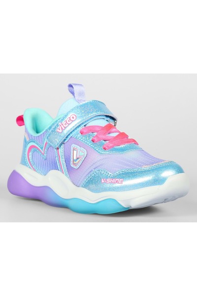 Kids Club Shoes Vicco Heart Işıklı Ortopedik Çocuk Spor Ayakkabı MAVİ