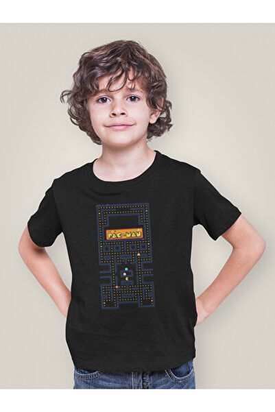 SEVBANO Tricou pentru copii unisex cu jocuri cu imprimeu Pacman (vârsta 1-12)