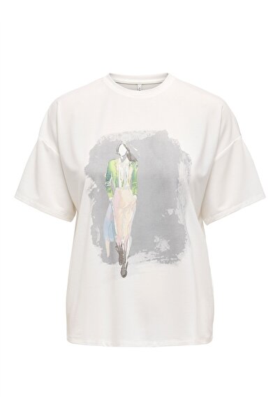 ONLY Onlmelina S/S Ladies Top Box Jrs Women's Cloud Dancer T-Shirt - 15342876