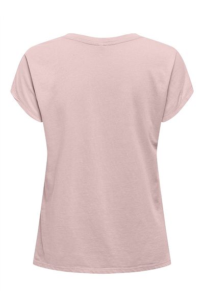 ONLY Onllucy Life Ss Vneck Moster Top Box Jrs Women's Pink T-Shirt - 15343382