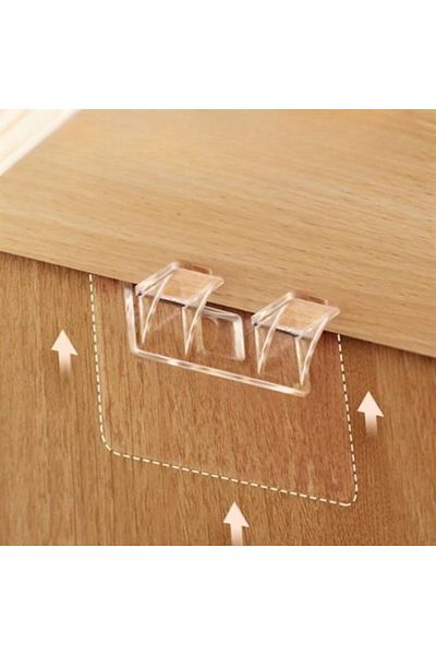 Skygo BUFFER® 4-Piece Plastic Strong Adhesive Shelf Support Bracket for Inner Cabinet Shelves