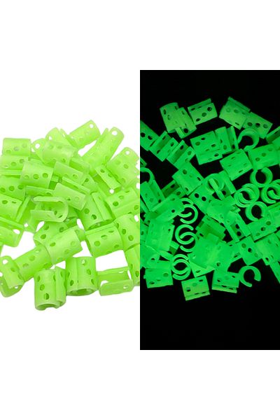 ZLBoutique Set 50 Fosforescent Hair Rings Green + Applicator, Circle Model, 1x0.6cm, Dreadlocks
