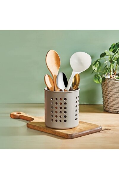 SHOPIENS Cutlery Drying Rack, Round, Plastic, White or Gray, 11.5x13 cm