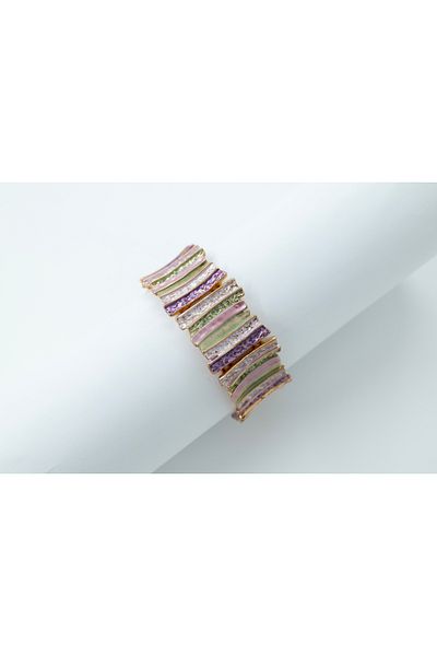 1881 STORE Metal Colored Enamel Rubber Bracelet