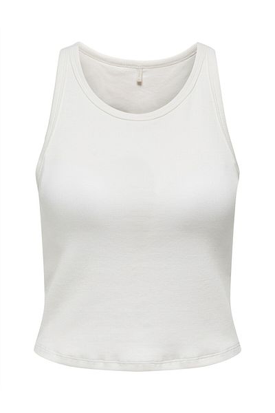 ONLY Rib Padded Crop Top Acc Women's White T-Shirt - 15319477