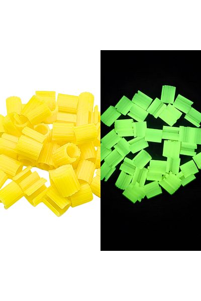 ZLBoutique Set 50 Fosforescent Hair Rings Yellow + Applicator, Model Macaroana, 1 cm x 0.6 cm, Dreadlocks