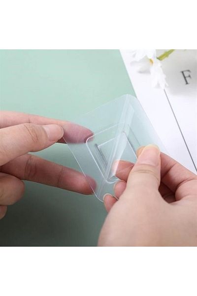 Skygo BUFFER® Item Fixing Hanger 10 Pairs Transparent Double Sided Adhesive Snap Clip