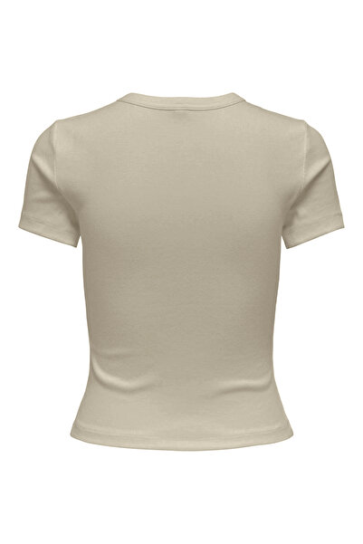 ONLY ONLVAL S/S O-NECK TOP CC JRS Γυναικείο μπεζ μπλουζάκι - O15339774