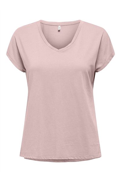 ONLY Onllucy Life Ss Vneck Moster Top Box Jrs Women's Pink T-Shirt - 15343382