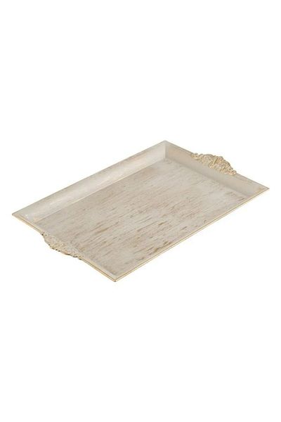 SyaMAG Decorative Rectangular Plastic Plate Beige Gold Brushed 40.5x26x2.5cm