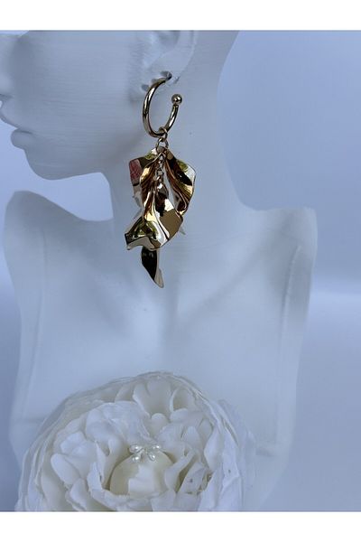 MFM STORE Gold Leaf Gift Earrings