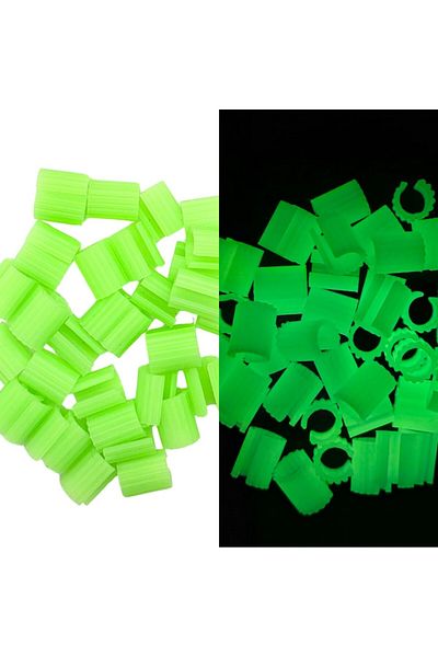 ZLBoutique Set of 50 Glow-in-the-dark Green Hair Rings Applicator, 1 Cm X 0.6 Cm, Hair Accessories, Hair Decorations
