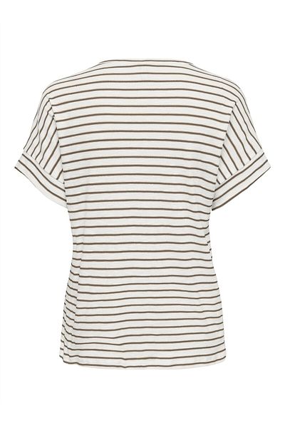 ONLY ONLIBEN S/S MOSTER V-NECK GLITTER TOPJRS Γυναικεία Λευκή Μπλούζα - 15346597