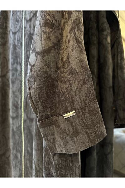 Invee Çiçek Desenli Lyocell Kap - Kahverengi