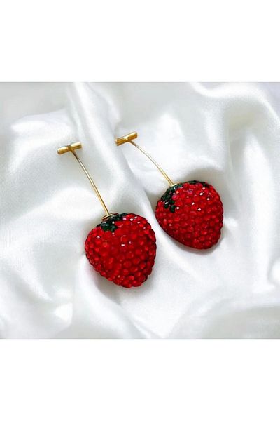 İnDerin Set of 2 Strawberry Cherry Earrings