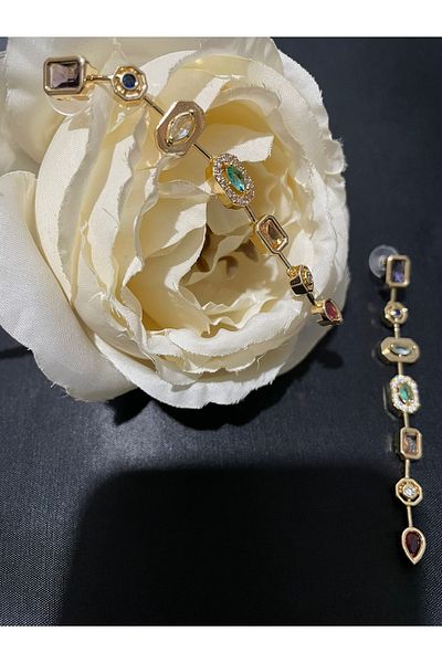 MFM STORE Stylish Earrings with Colorful Stones