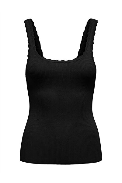 ONLY Pulover negru pentru femei ONLGEMMA SL U-NECK KNT NOOS - 15314659