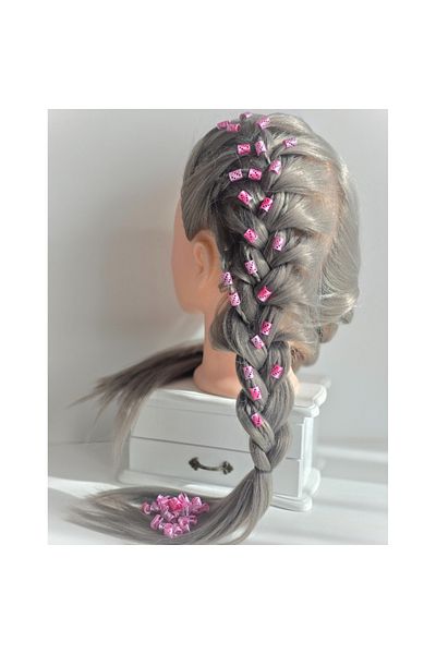 ZLBoutique Set of 50 Pink Hair Rings Applicator, 1cm X 0.6cm, Hair Accessories, Hair Decorations, Hair Earring