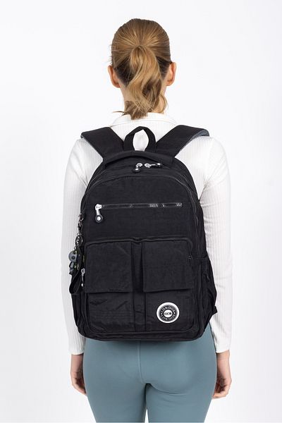 Necati Çanta Waterproof Crinkle Fabric Backpack for School and Daily Use