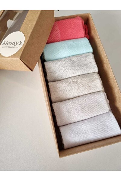 Moonys Socks Collection Ciorapi de damă din bumbac, set colorat de 6 piese