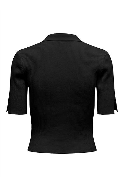 ONLY Onlelectra Life Ss Polo Neck Knt Women's Black Sweater - O15341689