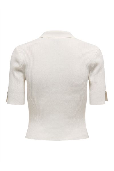 ONLY Onlelectra Life Ss Polo Neck Knt Women's White Sweater - O15341689