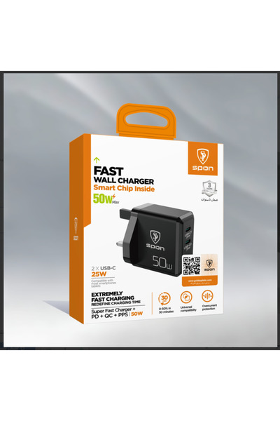 Spon SPON 50W Universal Wall Charger with 2 Type-C Ports