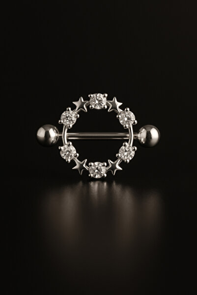 depozoom Yıldız Çelik Göğsün Uçu (Nipple) Piercing
