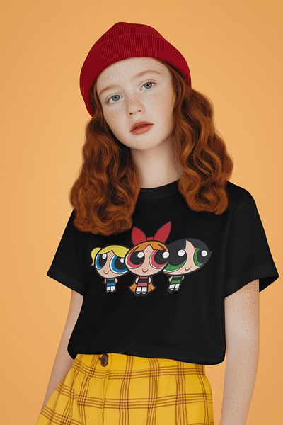 SEVBANO Tricou pentru copii unisex cu desene animate Power Puff Girls (vârsta 1-12)