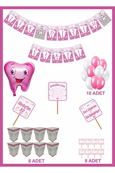 motto party İlk Dişim Diş Buğdayı Flama Pankart Mısır Kutusu Sunum Kürdanı ve...