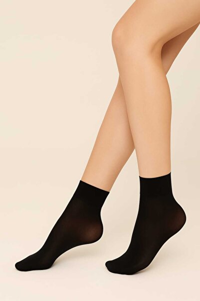 DÜVEN Дамски къси чорапи, средно дебели, микро 40, черни матови, мус чорапи