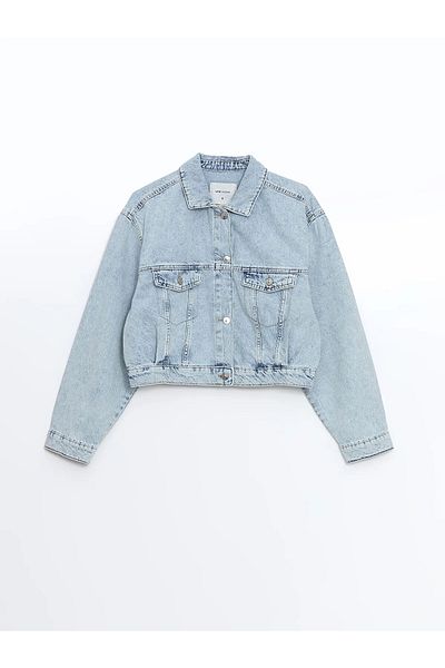 LC Waikiki Jachetă de jeans pentru femei cu guler de cămașă
