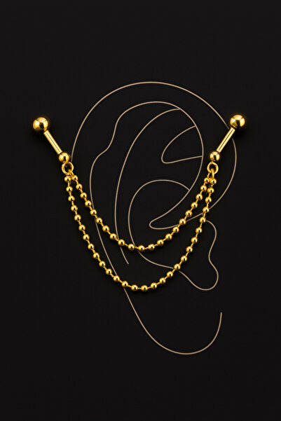 depozoom 316l Cerrahi Çelik Çift Zincir Çelik Köprü / Industrial Piercing