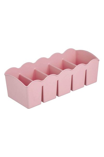 SyaMAG Drawer Organizer with 5 Compartments, Plastic, Pink, Dimensions 23x10x7.5 cm