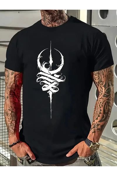 AEMİ Unisex Design Printed Oversize Crew Neck T-Shirt