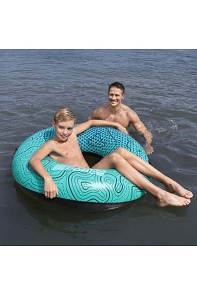BESTWAY Inflatable Ring Green with Blue Patterns Ø119 cm - Bestway
