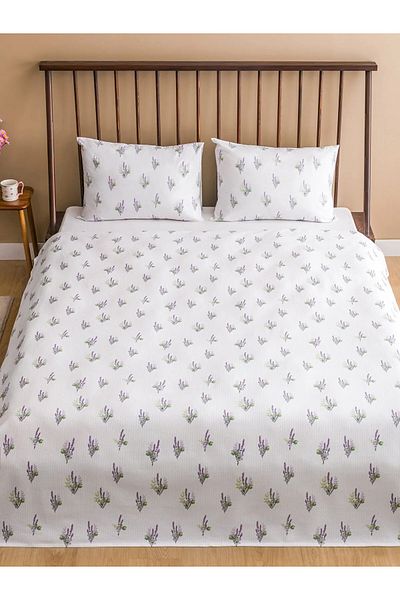 LC Waikiki Flower Embroidered Cotton Double Pique Set
