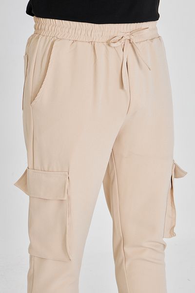 masso moda Double Fabric Cargo Pocket Elastic Waist Trousers