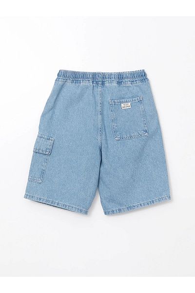 LC Waikiki Boy's Cargo Jean Shorts with Elastic Waist