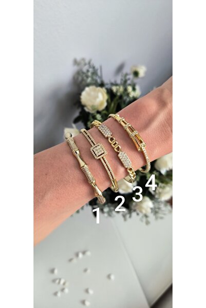 xUPING Altın Kaplama 4 Nolu Modern Çizgili Kelepçe Kararmaz 14K Rengindedir 5...