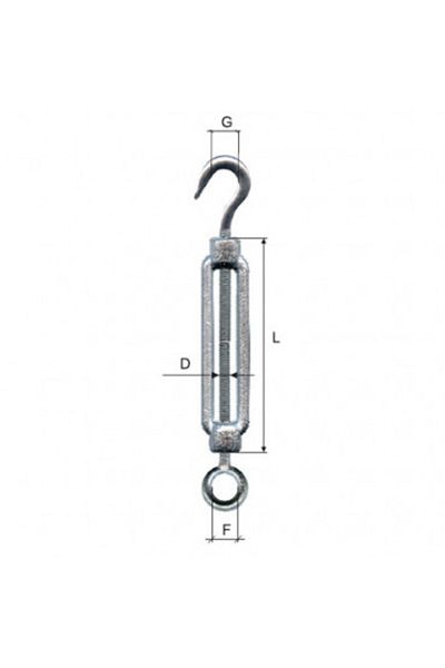 MK Intinzator Carlig - Inel Zincat 16Mm / 16.5/23Mmx170Mm