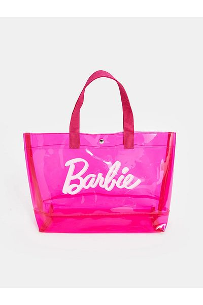 LC Waikiki Geantă de umăr pentru fete transparentă cu imprimeu Barbie