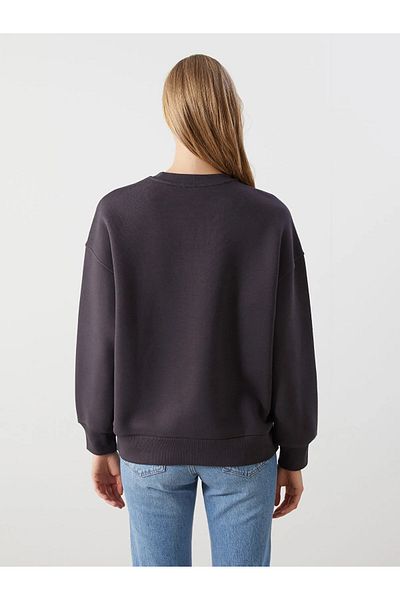 LC Waikiki Women's Thick Sweatshirt with Stones Oversize