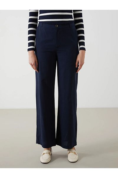 LC Waikiki Standard Fit Straight Linen Blend Women's Trousers