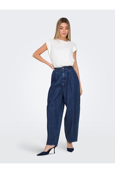 ONLY ONLLERIN HW BALLOON DB DNM QYT Pantaloni de damă din denim bleumarin - 15339183