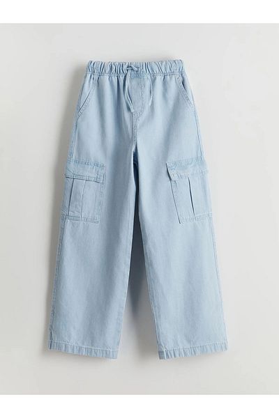 LC Waikiki Elastic Waist Girl's Cargo Jean Trousers