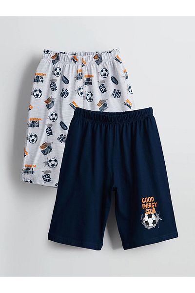 LC Waikiki Elastic Waist Boys' Pajama Shorts 2 Pack